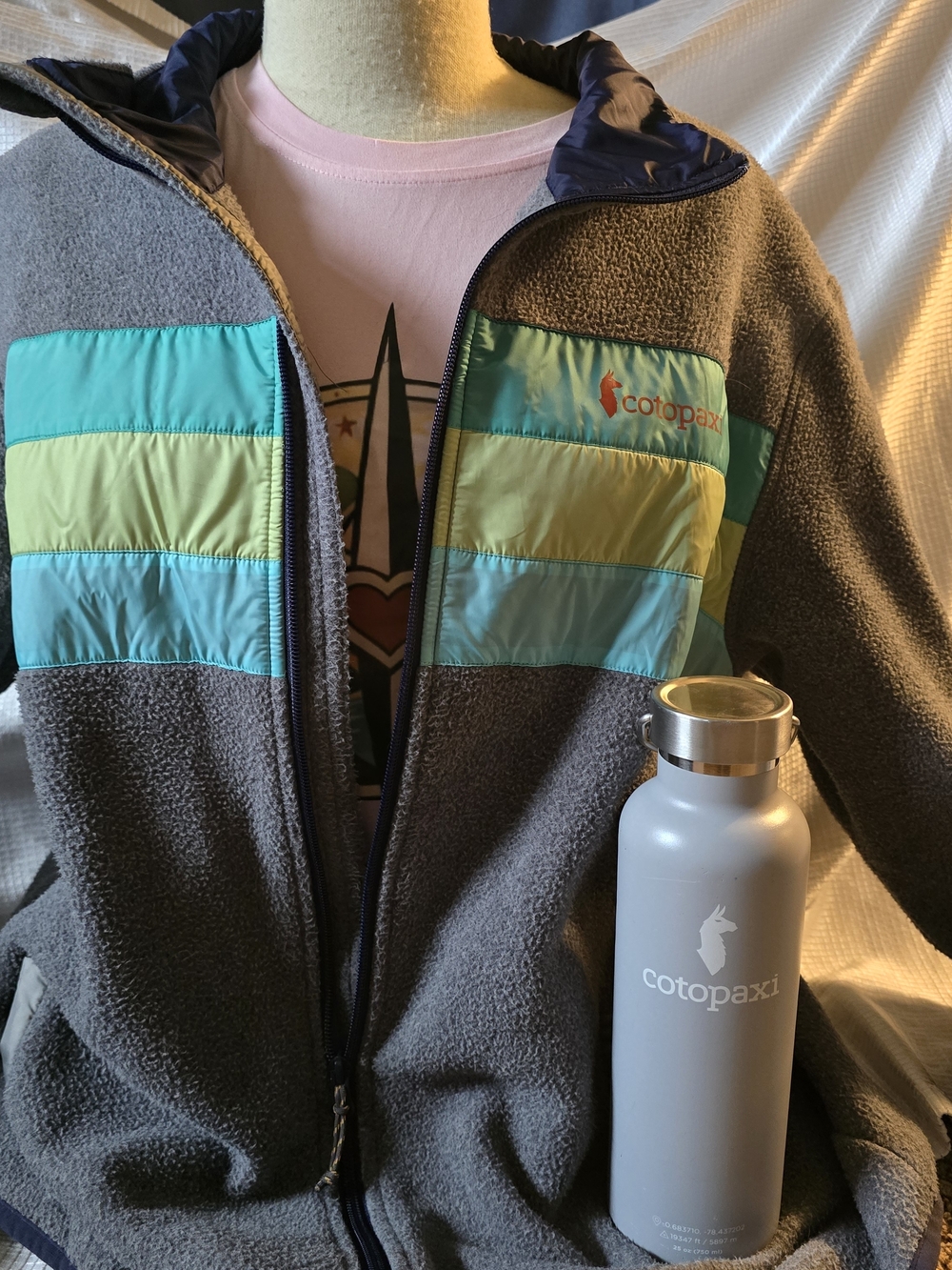 Cotopaxi Teca Fleece Full Zip Jacket M/L + Cotopaxi Bottle Travel Outdoor Bundle
